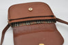 Authentic Burberrys Vintage Leather Shoulder Cross Body Bag Purse Brown 6831I