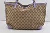 Authentic GUCCI Craft Shoulder Tote Bag GG Canvas Leather 247209 Brown 6831J