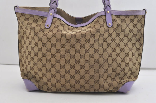 Authentic GUCCI Craft Shoulder Tote Bag GG Canvas Leather 247209 Brown 6831J