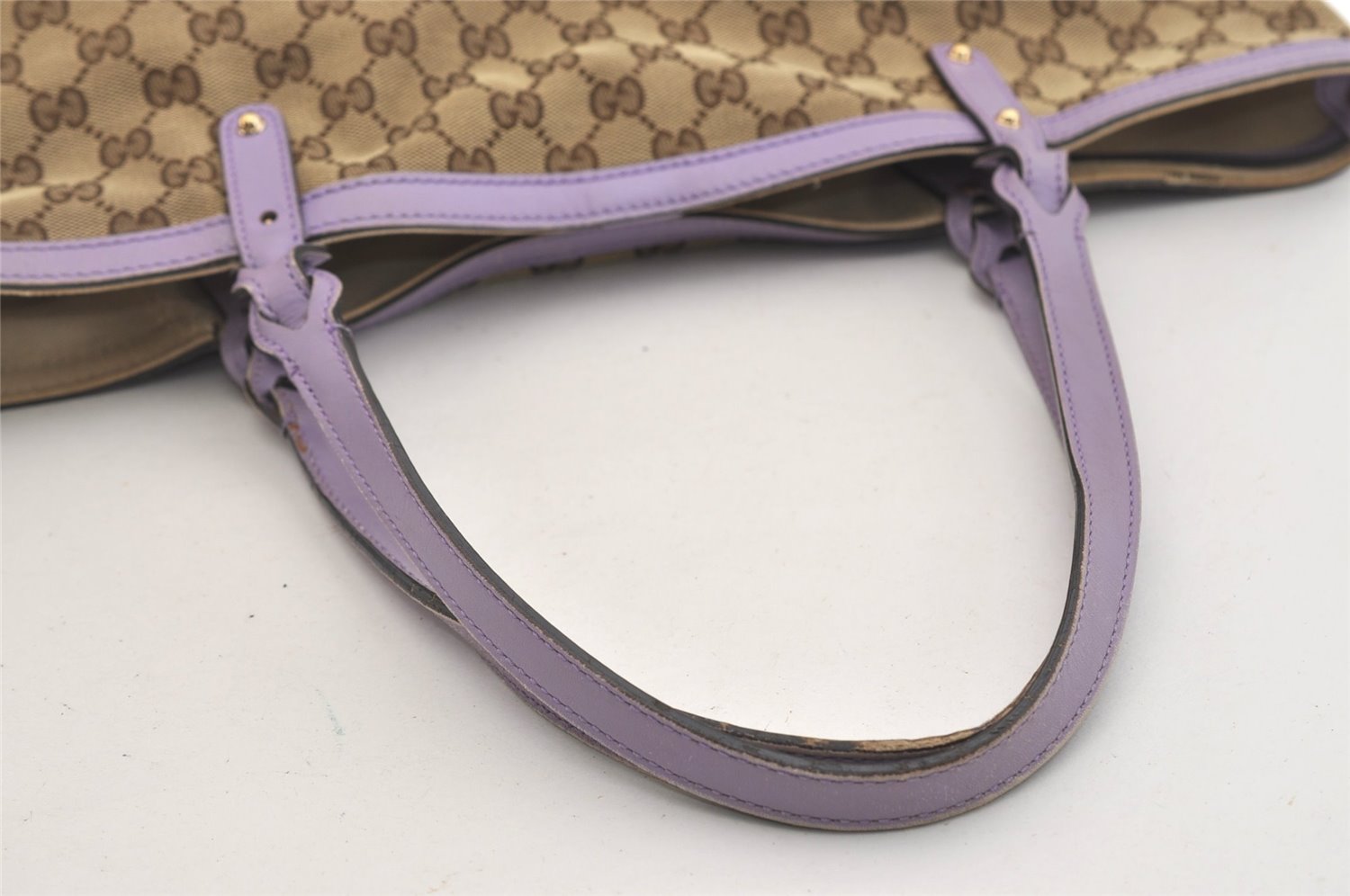 Authentic GUCCI Craft Shoulder Tote Bag GG Canvas Leather 247209 Brown 6831J