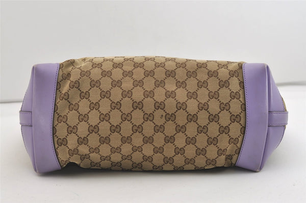 Authentic GUCCI Craft Shoulder Tote Bag GG Canvas Leather 247209 Brown 6831J