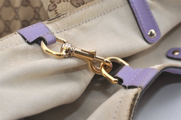 Authentic GUCCI Craft Shoulder Tote Bag GG Canvas Leather 247209 Brown 6831J