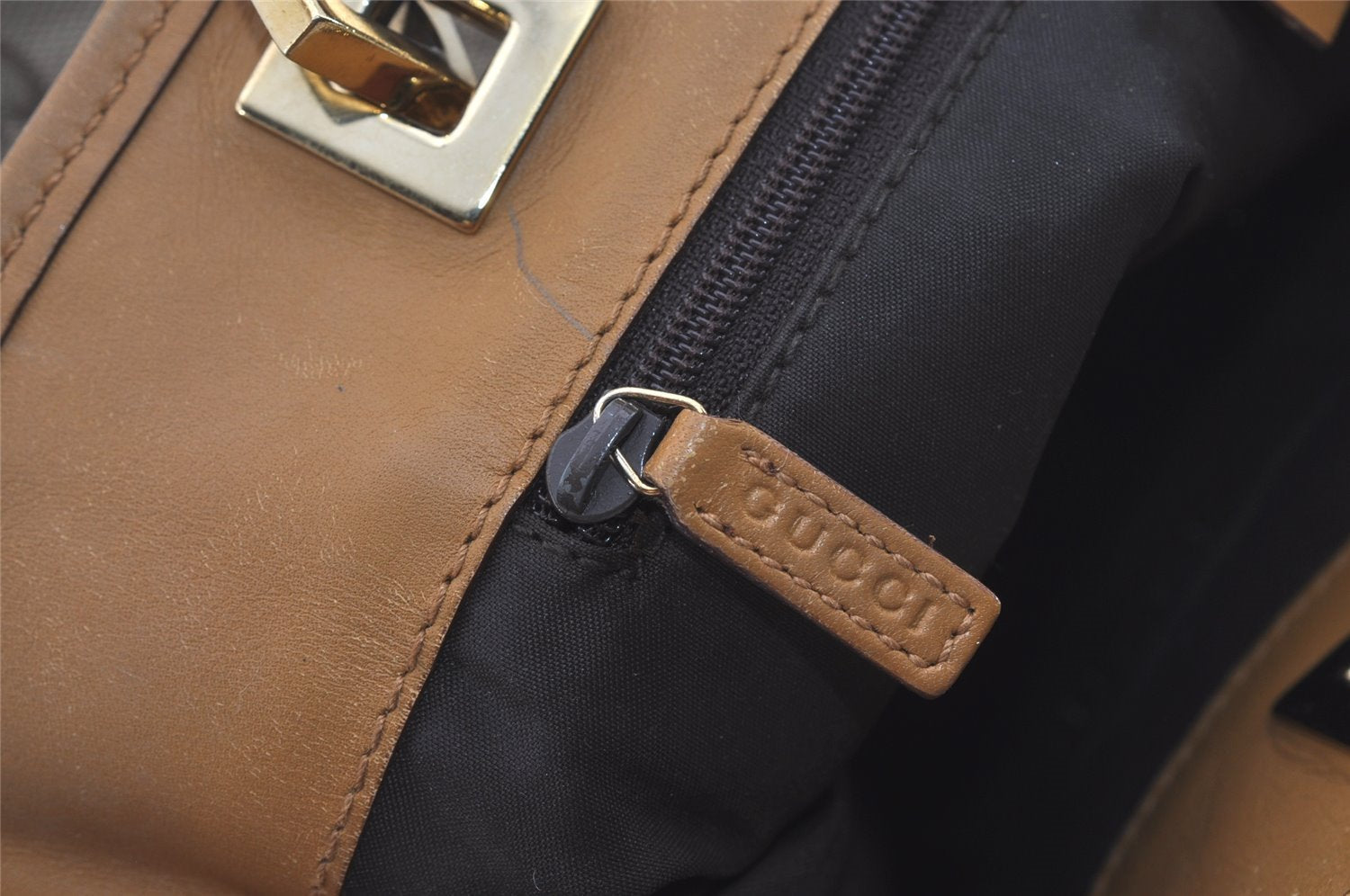 Authentic GUCCI Vintage Shoulder Tote Bag GG Canvas Leather 0021099 Brown 6832I