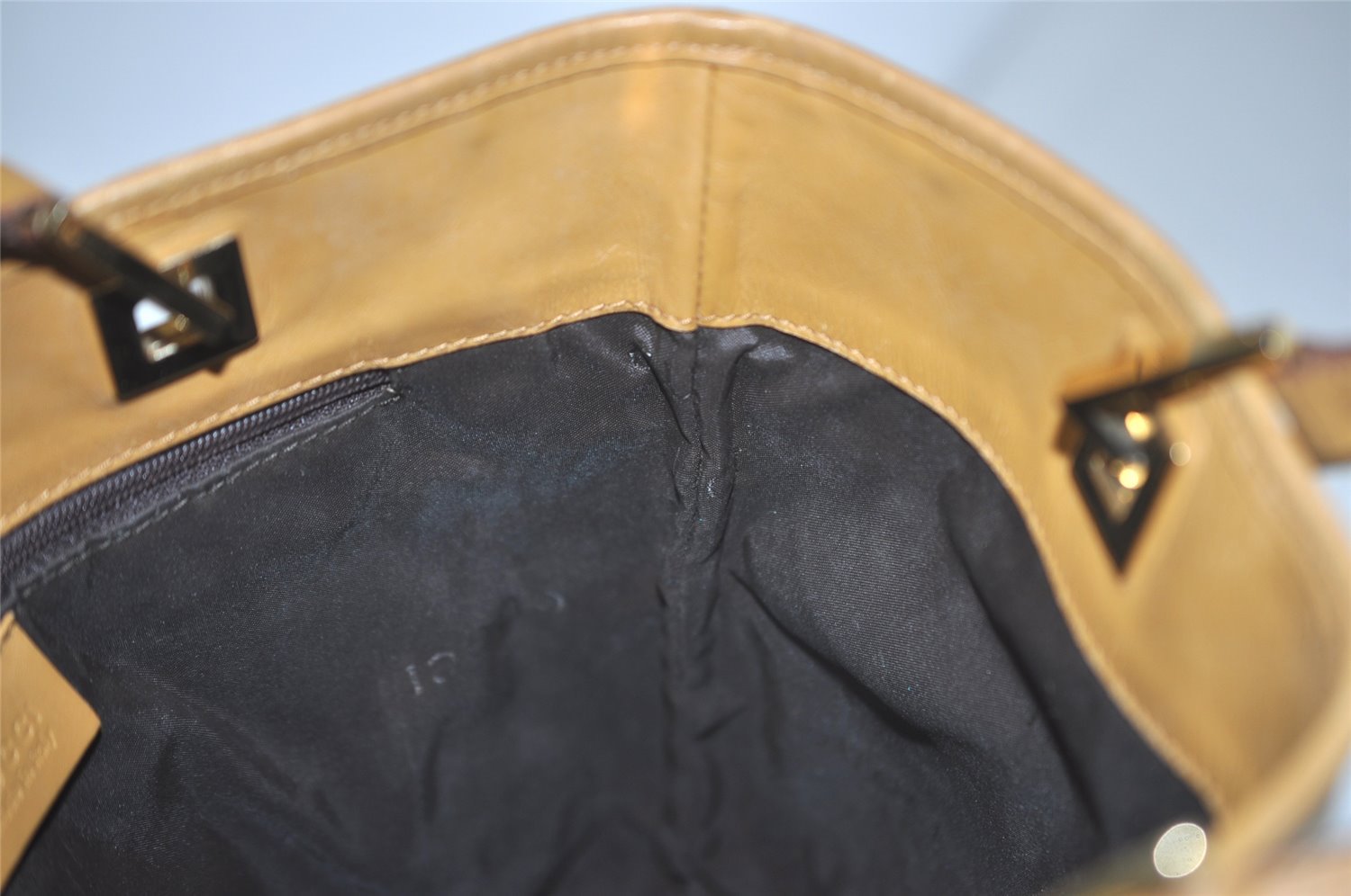 Authentic GUCCI Vintage Shoulder Tote Bag GG Canvas Leather 0021099 Brown 6832I