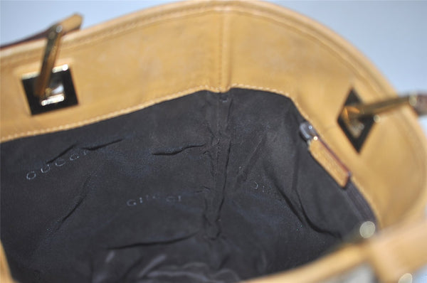 Authentic GUCCI Vintage Shoulder Tote Bag GG Canvas Leather 0021099 Brown 6832I