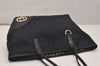 Authentic GUCCI New Britt Shoulder Tote Bag GG Canvas Leather 169946 Black 6832J