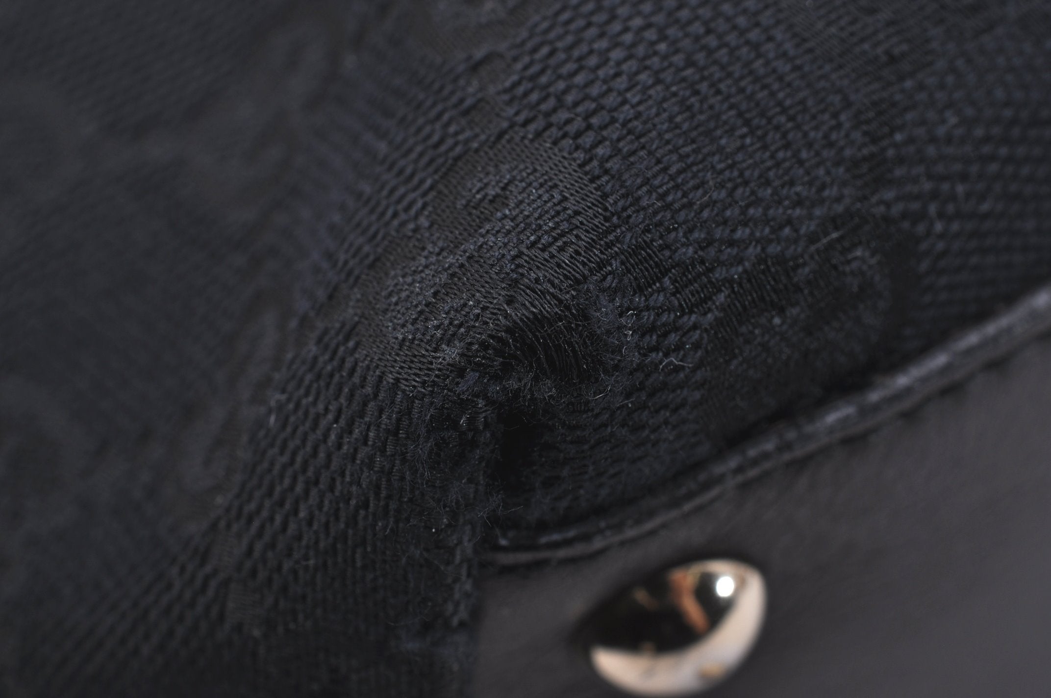 Authentic GUCCI New Britt Shoulder Tote Bag GG Canvas Leather 169946 Black 6832J