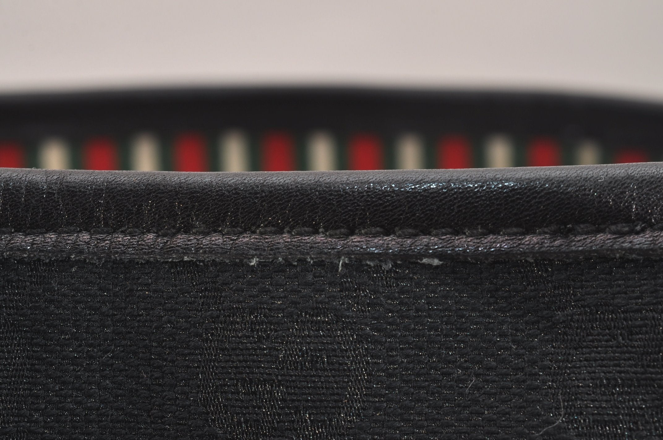 Authentic GUCCI New Britt Shoulder Tote Bag GG Canvas Leather 169946 Black 6832J