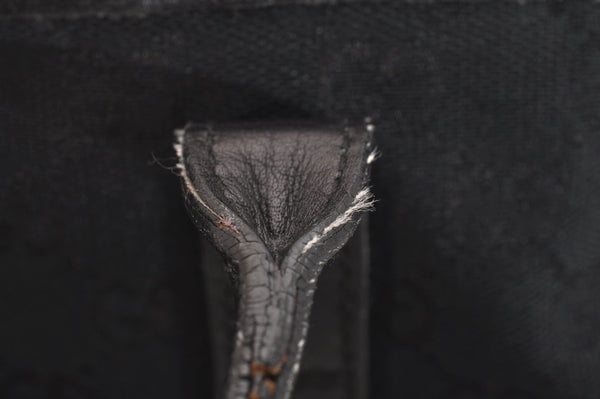 Authentic GUCCI New Britt Shoulder Tote Bag GG Canvas Leather 169946 Black 6832J