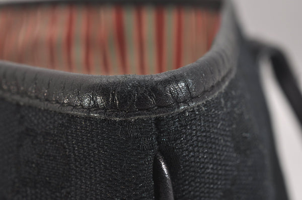 Authentic GUCCI New Britt Shoulder Tote Bag GG Canvas Leather 169946 Black 6832J