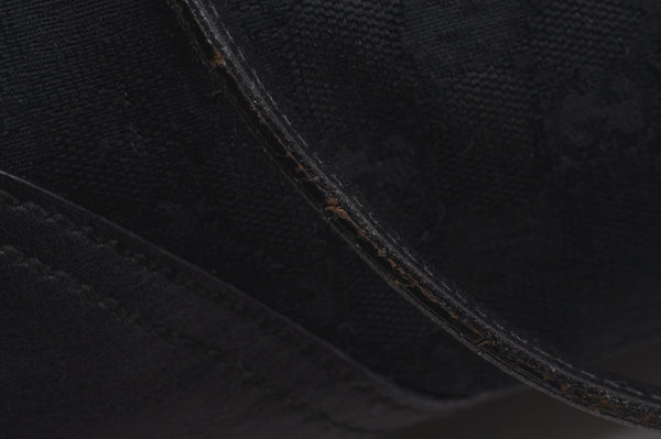 Authentic GUCCI New Britt Shoulder Tote Bag GG Canvas Leather 169946 Black 6832J