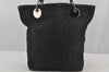 Authentic GUCCI Eclipse Shoulder Tote Bag GG Canvas Leather 120836 Black 6833J