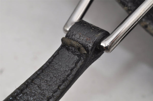 Authentic GUCCI Eclipse Shoulder Tote Bag GG Canvas Leather 120836 Black 6833J