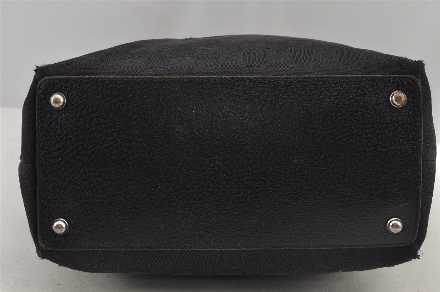 Authentic GUCCI Eclipse Shoulder Tote Bag GG Canvas Leather 120836 Black 6833J