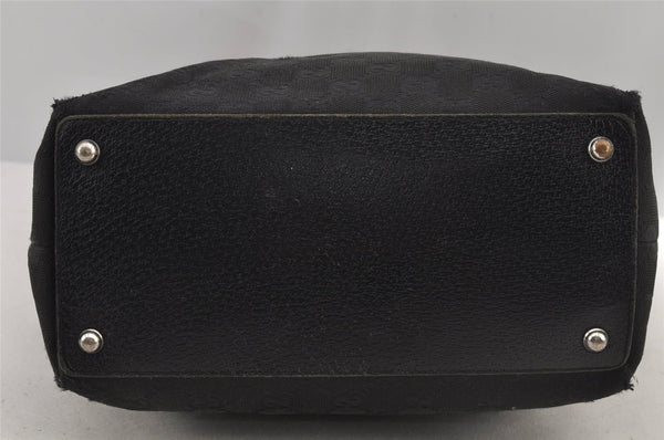 Authentic GUCCI Eclipse Shoulder Tote Bag GG Canvas Leather 120836 Black 6833J