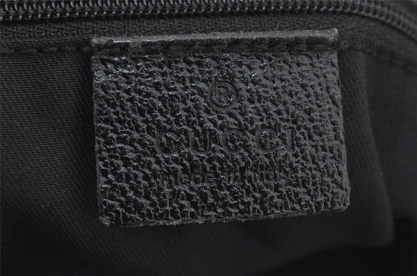 Authentic GUCCI Eclipse Shoulder Tote Bag GG Canvas Leather 120836 Black 6833J