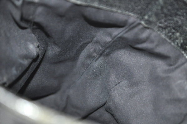 Authentic GUCCI Eclipse Shoulder Tote Bag GG Canvas Leather 120836 Black 6833J