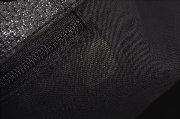 Authentic GUCCI Eclipse Shoulder Tote Bag GG Canvas Leather 120836 Black 6833J