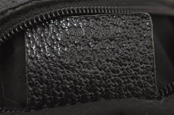 Authentic GUCCI Eclipse Shoulder Tote Bag GG Canvas Leather 120836 Black 6833J