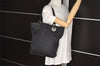 Authentic GUCCI Eclipse Shoulder Tote Bag GG Canvas Leather 120836 Black 6833J