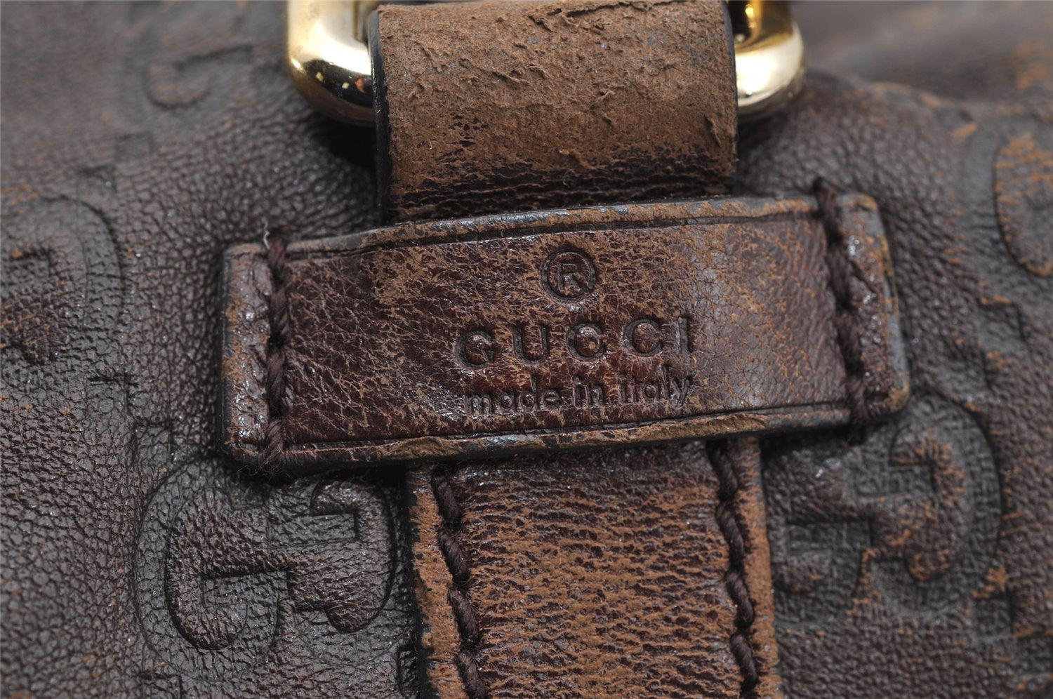 Authentic GUCCI Guccissima GG Leather Shoulder Hand Bag Purse 203494 Brown 6834I