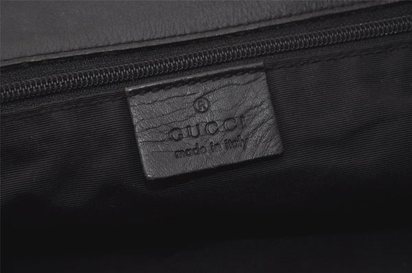 Authentic GUCCI Vintage Shoulder Tote Bag GG Canvas Leather 31243 Black 6835I