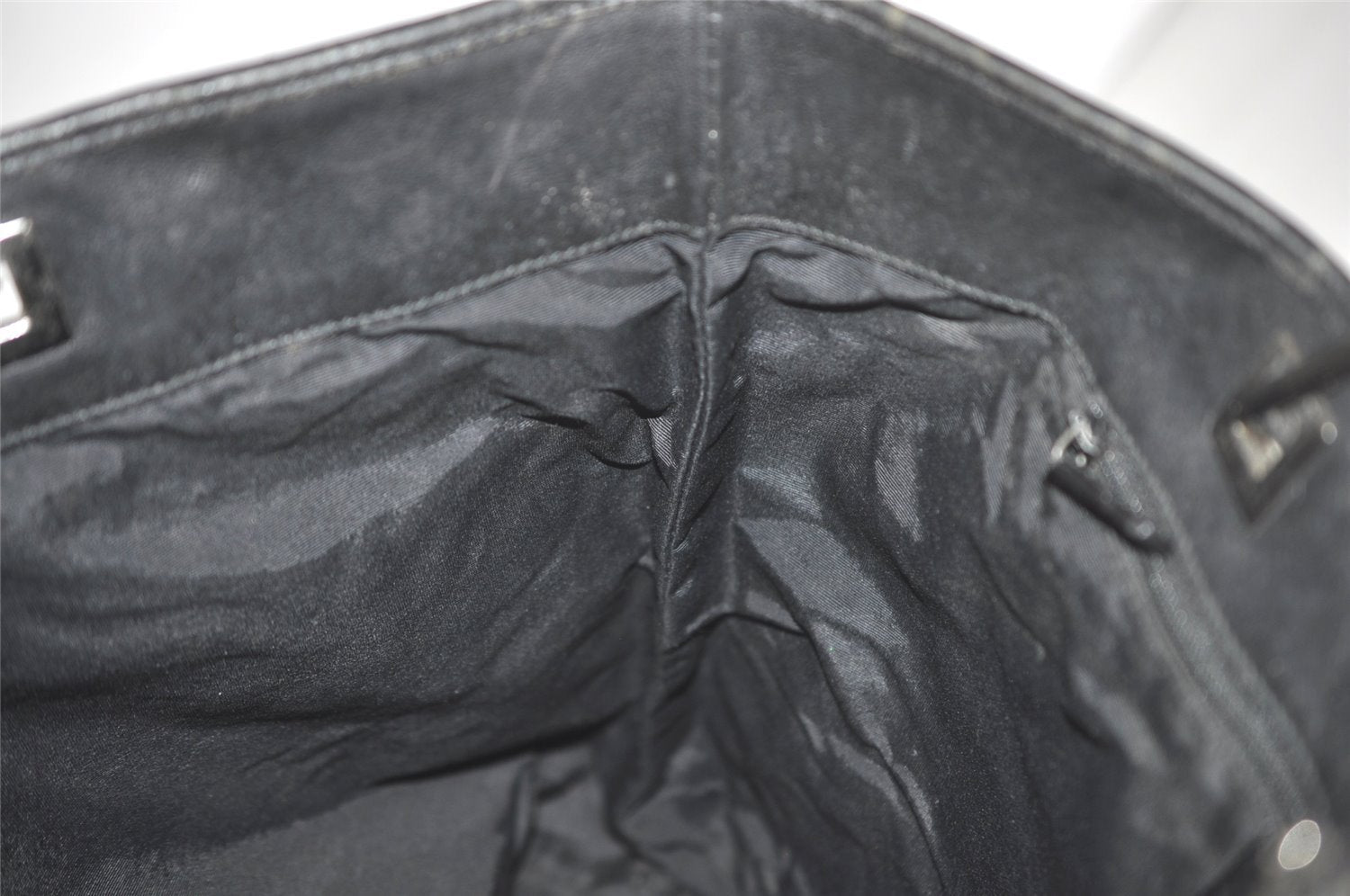 Authentic GUCCI Vintage Shoulder Tote Bag GG Canvas Leather 31243 Black 6835I