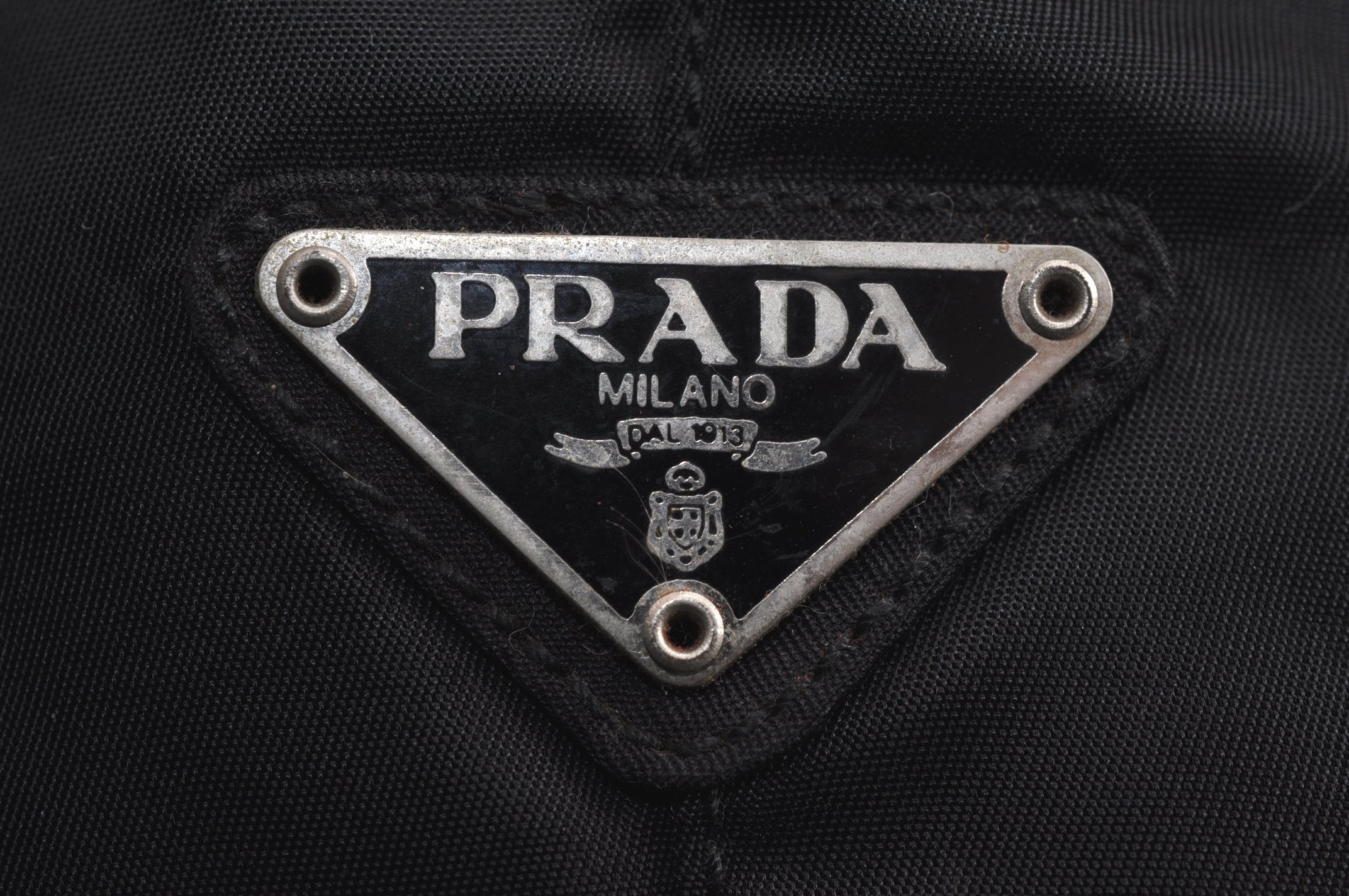 Authentic PRADA Vintage Nylon Tessuto Plastic Tote Hand Bag Black 6835J