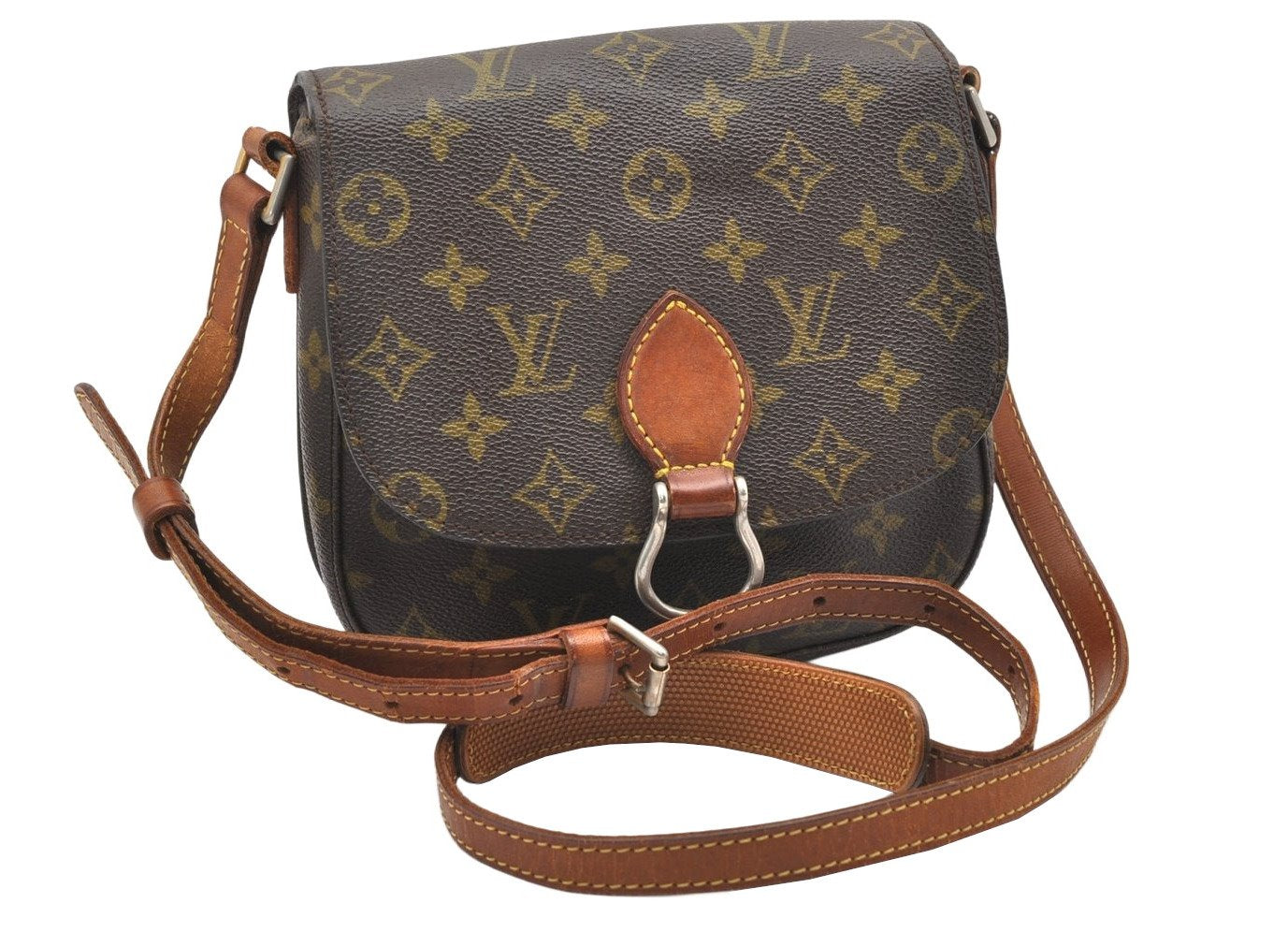 Auth Louis Vuitton Monogram Saint Cloud MM Shoulder Cross Bag Old Model LV 6835K