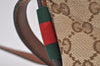 Authentic GUCCI Web Sherry Line Shoulder Cross Bag GG Canvas Leather Brown 6836I