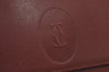 Authentic Cartier Must de Cartier Clutch Hand Bag Leather Bordeaux Red 6836J