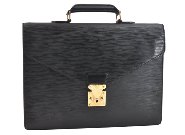 Authentic Louis Vuitton Epi Serviette Conseiller Briefcase Black M54422 LV 6836K