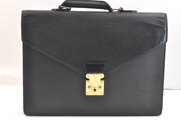 Authentic Louis Vuitton Epi Serviette Conseiller Briefcase Black M54422 LV 6836K