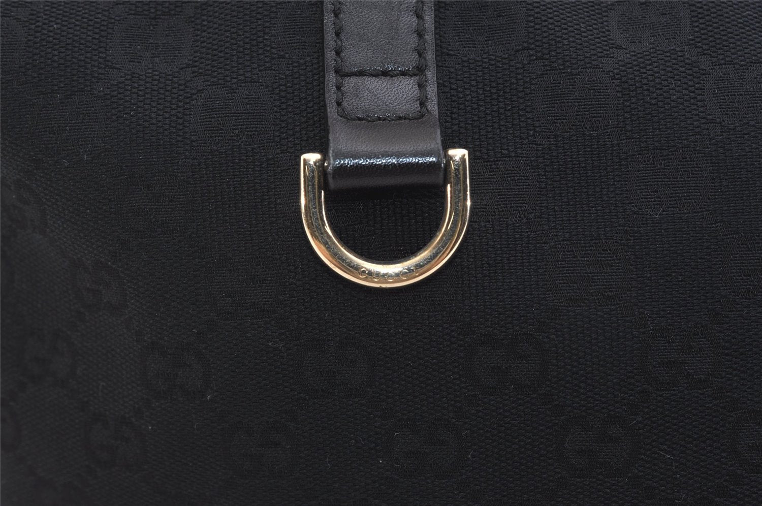 Authentic GUCCI New Britt Shoulder Tote Bag GG Canvas Leather 169946 Black 6837J