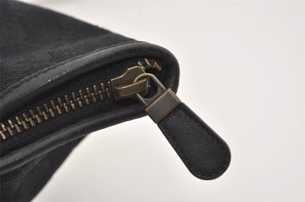 Authentic GUCCI New Britt Shoulder Tote Bag GG Canvas Leather 169946 Black 6837J