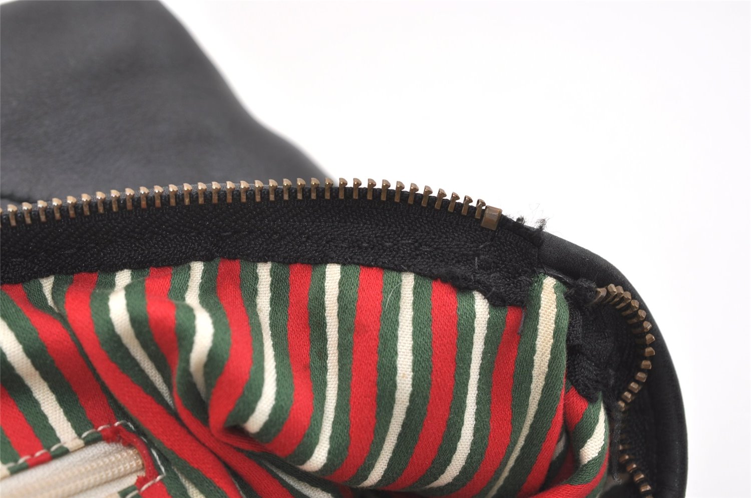 Authentic GUCCI New Britt Shoulder Tote Bag GG Canvas Leather 169946 Black 6837J