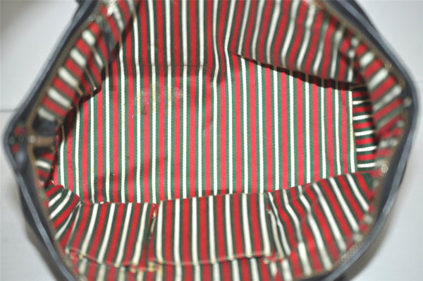 Authentic GUCCI New Britt Shoulder Tote Bag GG Canvas Leather 169946 Black 6837J