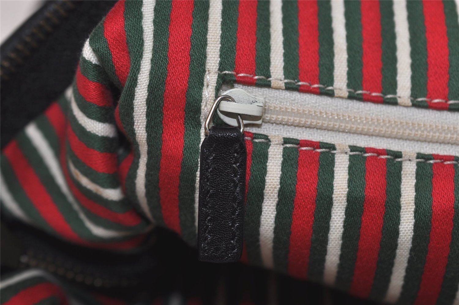 Authentic GUCCI New Britt Shoulder Tote Bag GG Canvas Leather 169946 Black 6837J