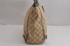 Authentic GUCCI Abbey Shoulder Tote Bag GG Canvas Leather 141472 Brown 6838J