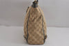 Authentic GUCCI Abbey Shoulder Tote Bag GG Canvas Leather 141472 Brown 6838J