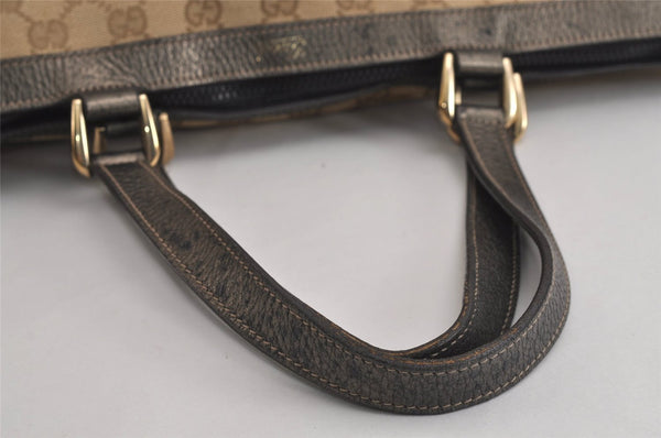 Authentic GUCCI Abbey Shoulder Tote Bag GG Canvas Leather 141472 Brown 6838J