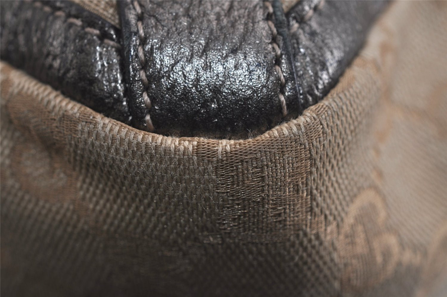 Authentic GUCCI Abbey Shoulder Tote Bag GG Canvas Leather 141472 Brown 6838J