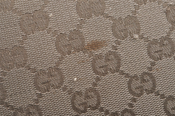 Authentic GUCCI Abbey Shoulder Tote Bag GG Canvas Leather 141472 Brown 6838J