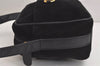 Authentic GUCCI Horsebit Shoulder Cross Body Bag Suede Leather Black Junk 6840J