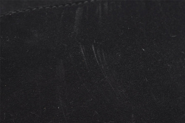 Authentic GUCCI Horsebit Shoulder Cross Body Bag Suede Leather Black Junk 6840J