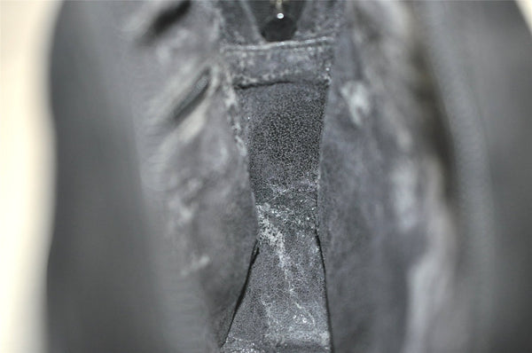 Authentic GUCCI Horsebit Shoulder Cross Body Bag Suede Leather Black Junk 6840J