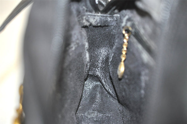 Authentic GUCCI Horsebit Shoulder Cross Body Bag Suede Leather Black Junk 6840J