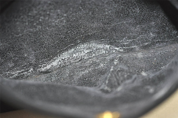 Authentic GUCCI Horsebit Shoulder Cross Body Bag Suede Leather Black Junk 6840J