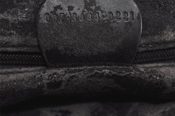 Authentic GUCCI Horsebit Shoulder Cross Body Bag Suede Leather Black Junk 6840J