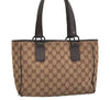 Authentic GUCCI Vintage Shoulder Tote Bag GG Canvas Leather 113019 Brown 6841J